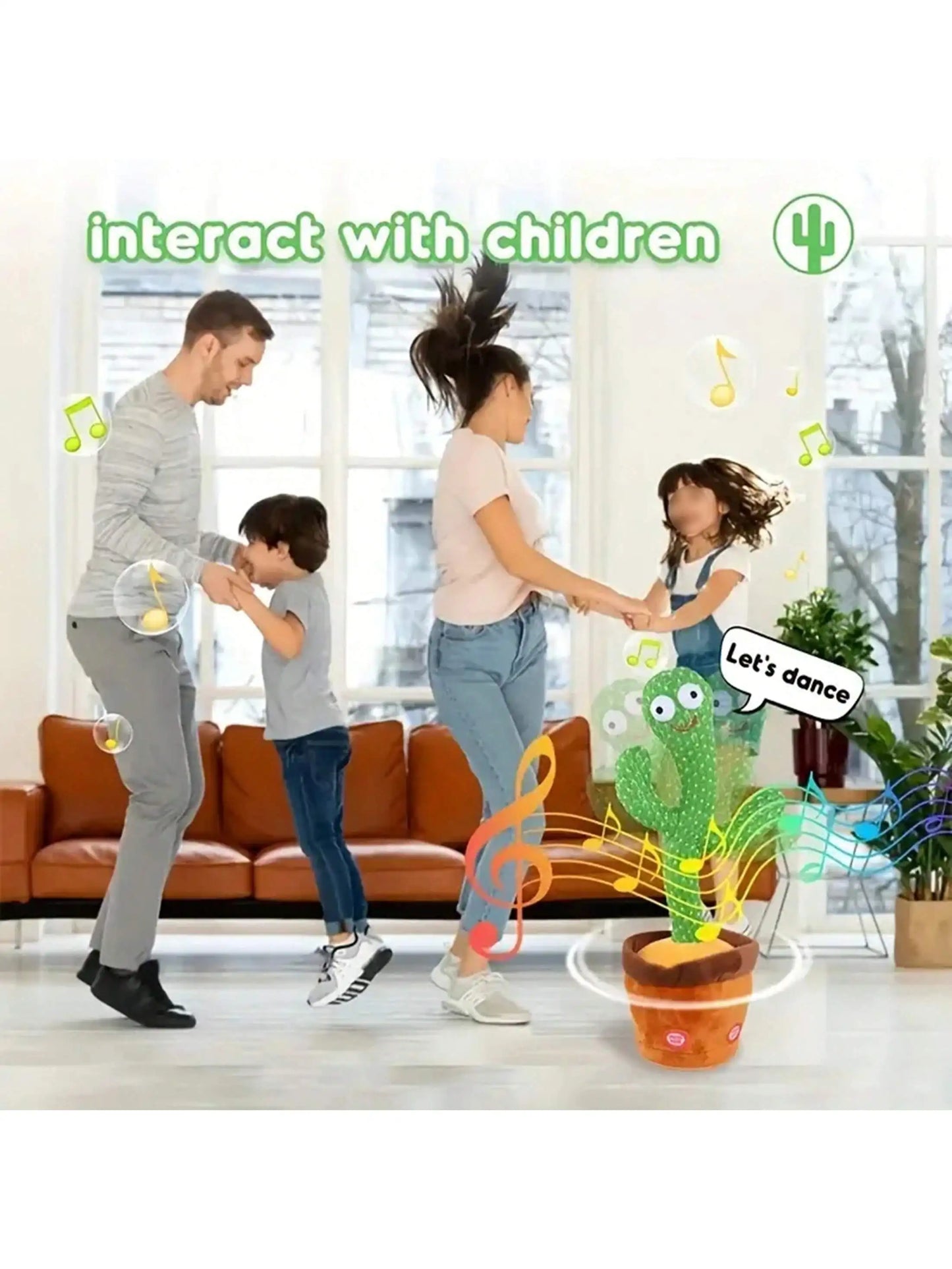 Dancing Talking Cactus Toy - Interactive Singing & Recording Plush for Kids