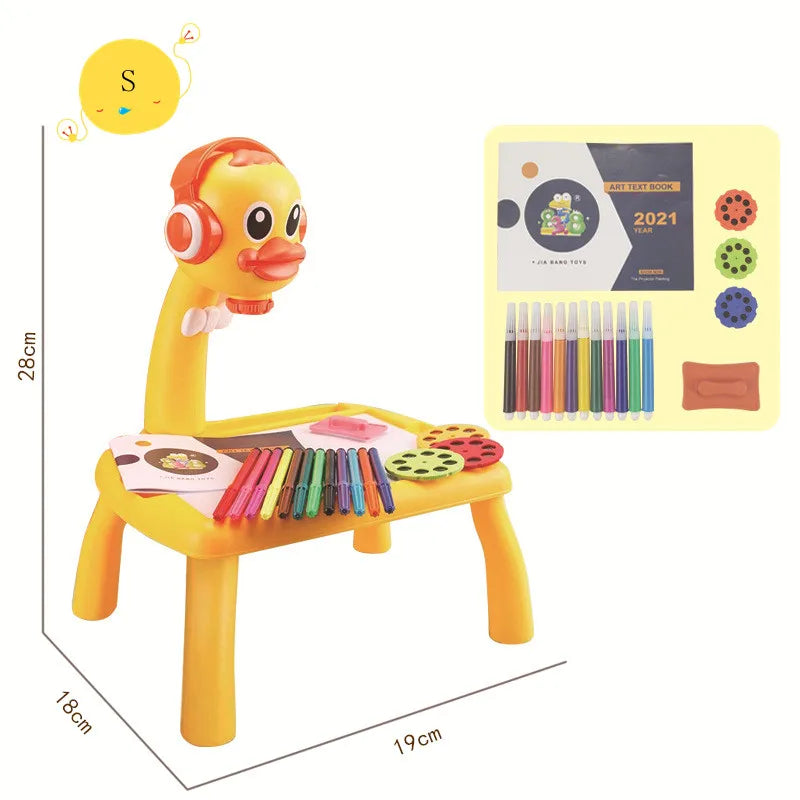 Kids LED Projector Drawing Table Toy Set - Creative Art Station