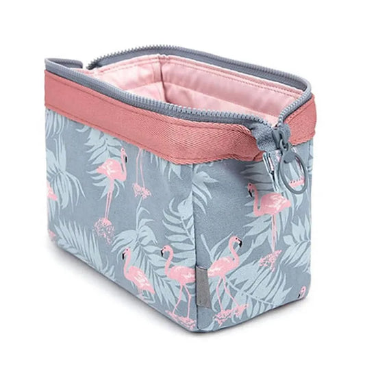 Waterproof Flamingo Cosmetic Bag - Travel Makeup Organizer