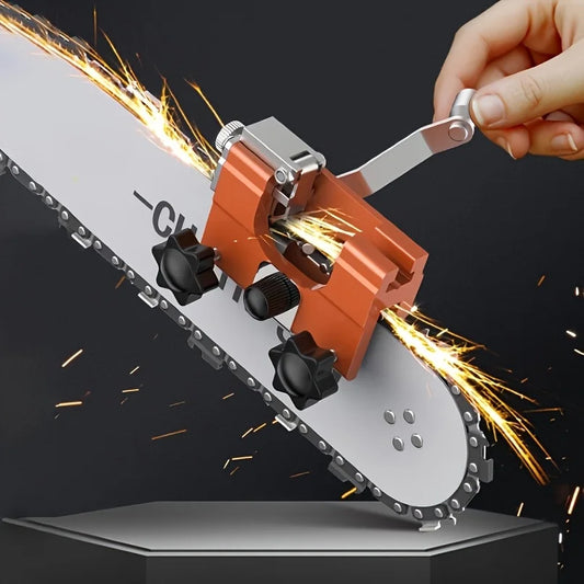 Professional Chainsaw Chain Sharpener - Portable Hand Grinder with Clamp