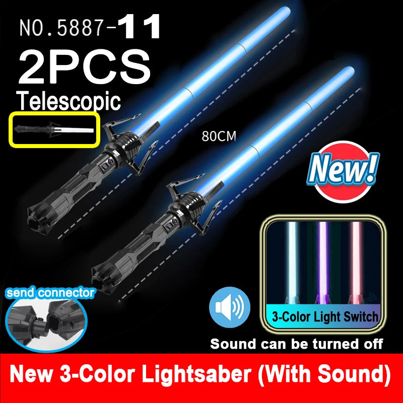 RGB Lightsaber Laser Sword Toy - Flashing LED Light Saber