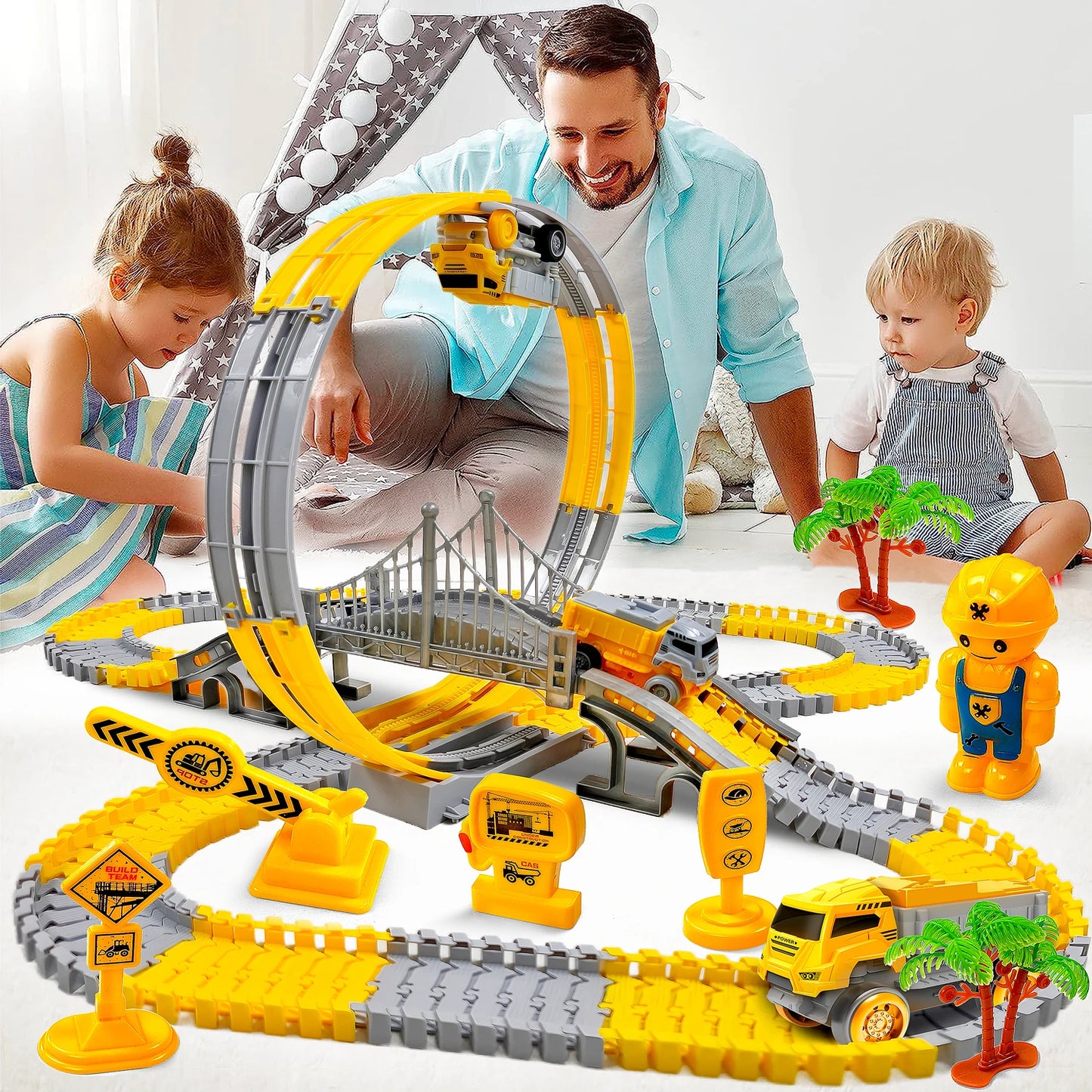 Magic Climbing Track Toy with Engineering Car - Kids Construction Set