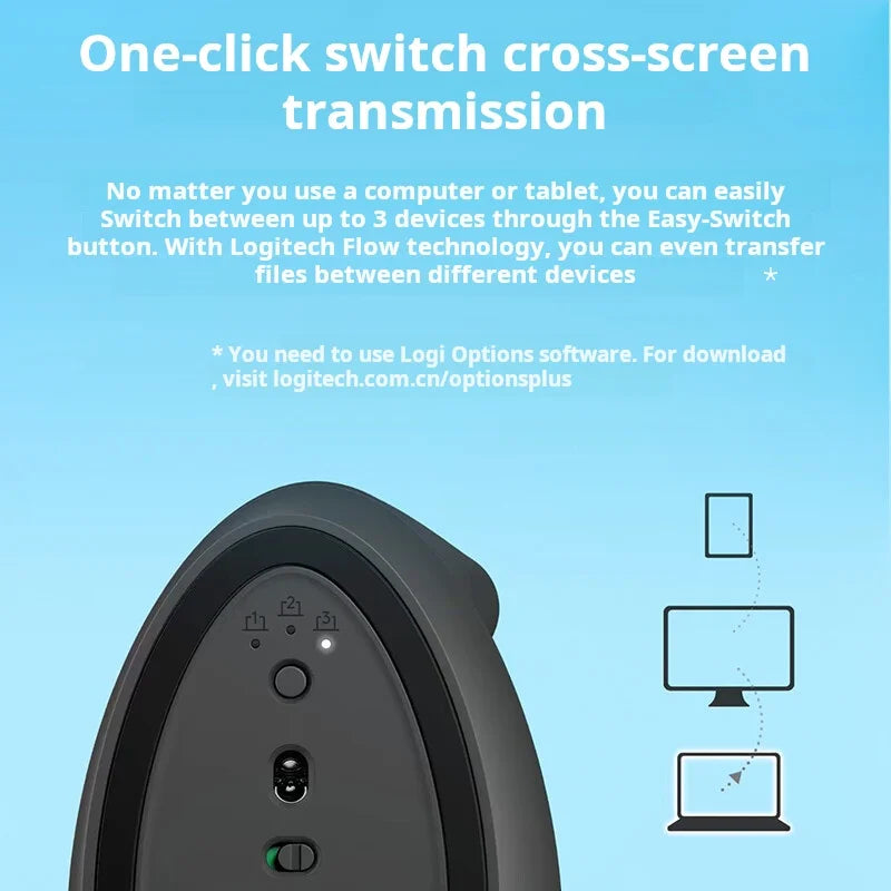 Logitech Lift Ergonomic Wireless Mouse - Vertical Design for Enhanced Comfort