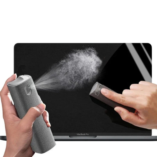 2-in-1 Microfiber Screen Cleaner Spray Bottle - Electronics Cleaning Kit