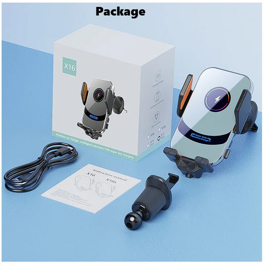 Wireless Car Charger Mount Phone Holder For iPhone Series Samsung Xiaomi Intelligent induction 66W Fast Charging Vehicle bracket