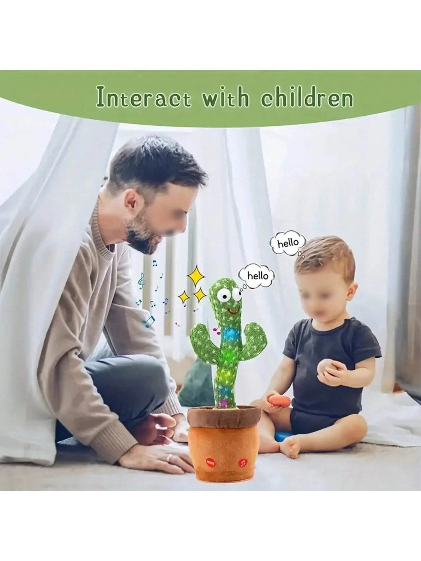 Dancing Talking Cactus Toy - Interactive Singing & Recording Plush for Kids