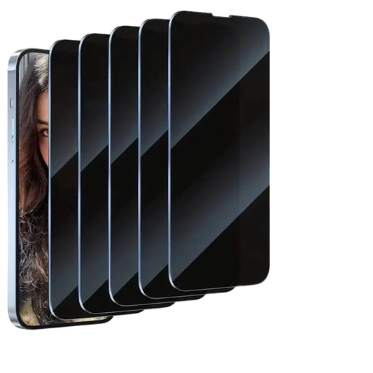 Privacy Screen Protector 5-Pack for iPhone - Anti-Spy Tempered Glass