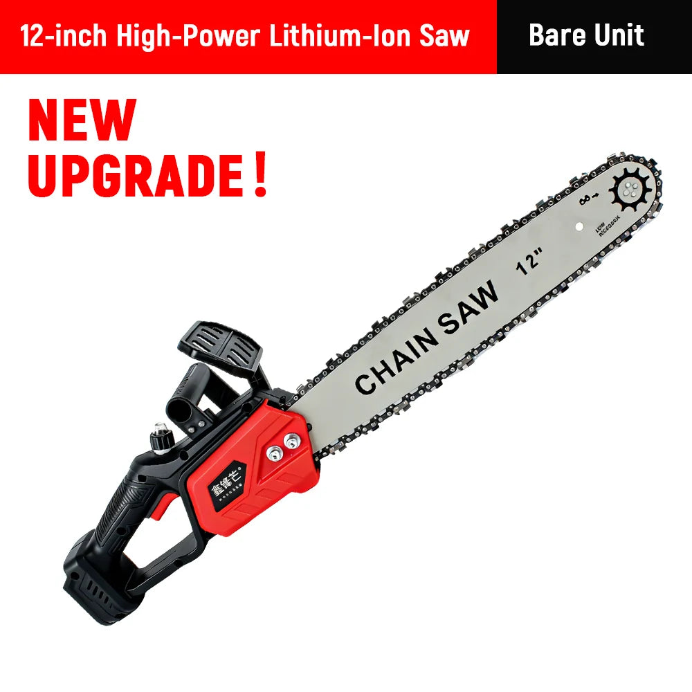 Tungfull Brushless Cordless Electric Chainsaw - 12" & 16" Battery-Powered Wood Cutting Tool
