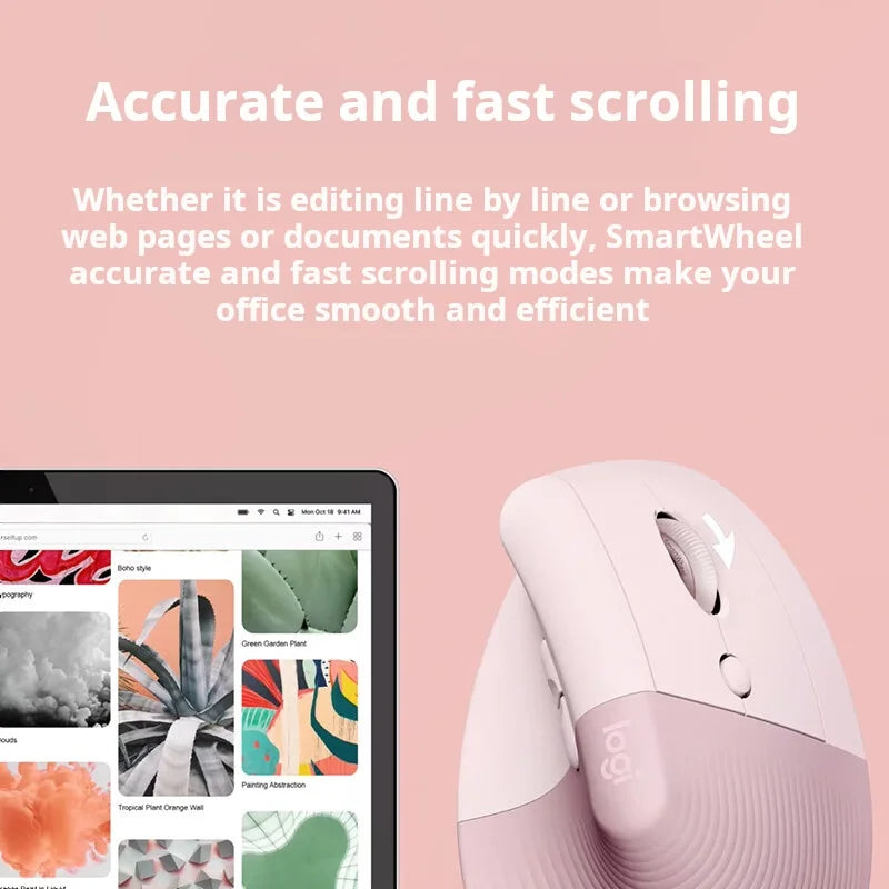 Logitech Lift Ergonomic Wireless Mouse - Vertical Design for Enhanced Comfort